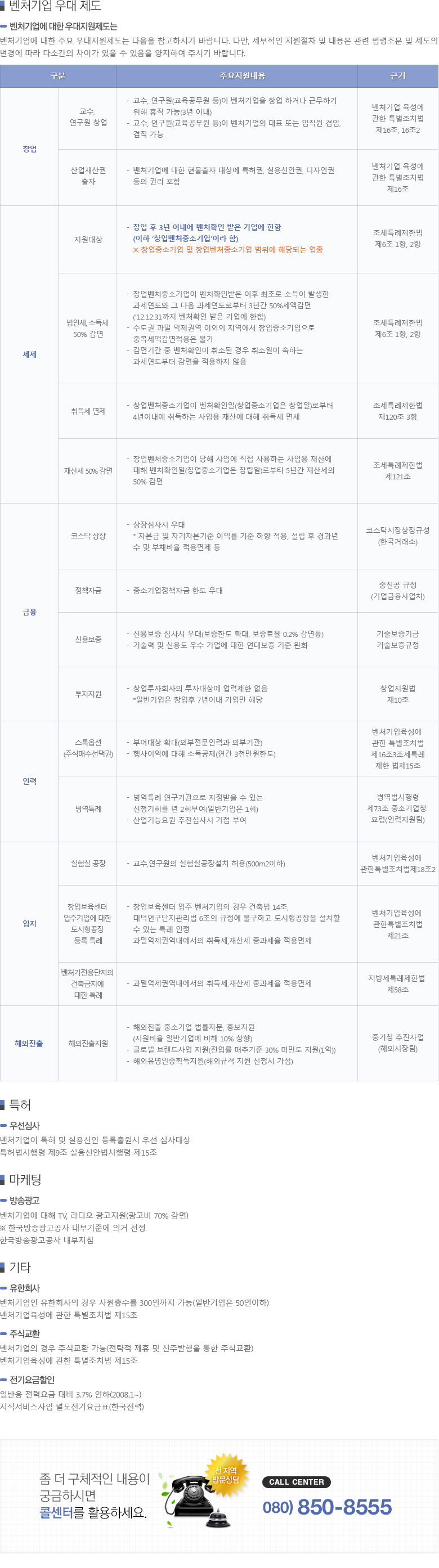 벤처기업 우대 제도