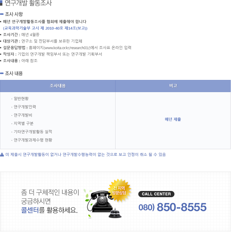연구개발 활동조사